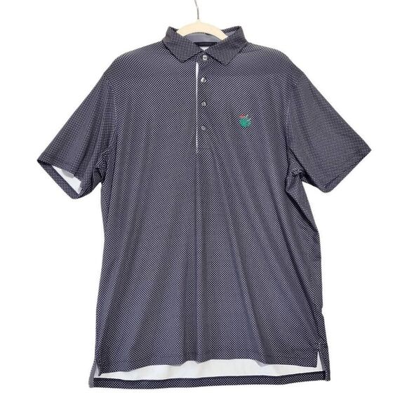 GREYSON Men's Short Sleeve Embroidered Logo Blue Dot Golf Polo Large - Picture 1 of 7